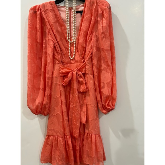 Alex Marie Simone Coral V Neck long sleeve tie waist Sizes 2, 4 NWT Spring - Picture 2 of 9